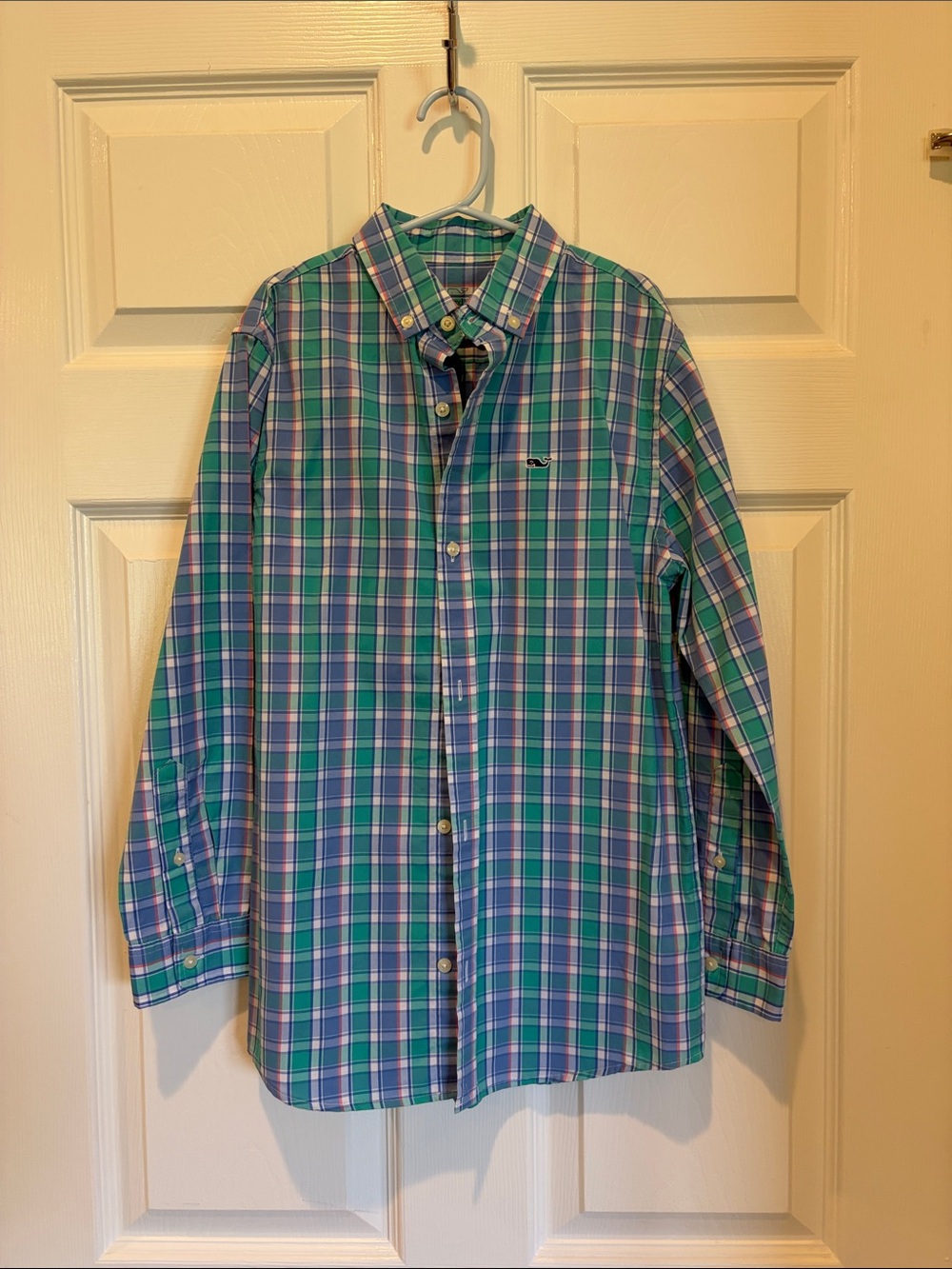 Vineyard Vines Boys Plaid Button-Down Shirt - Blue & Green